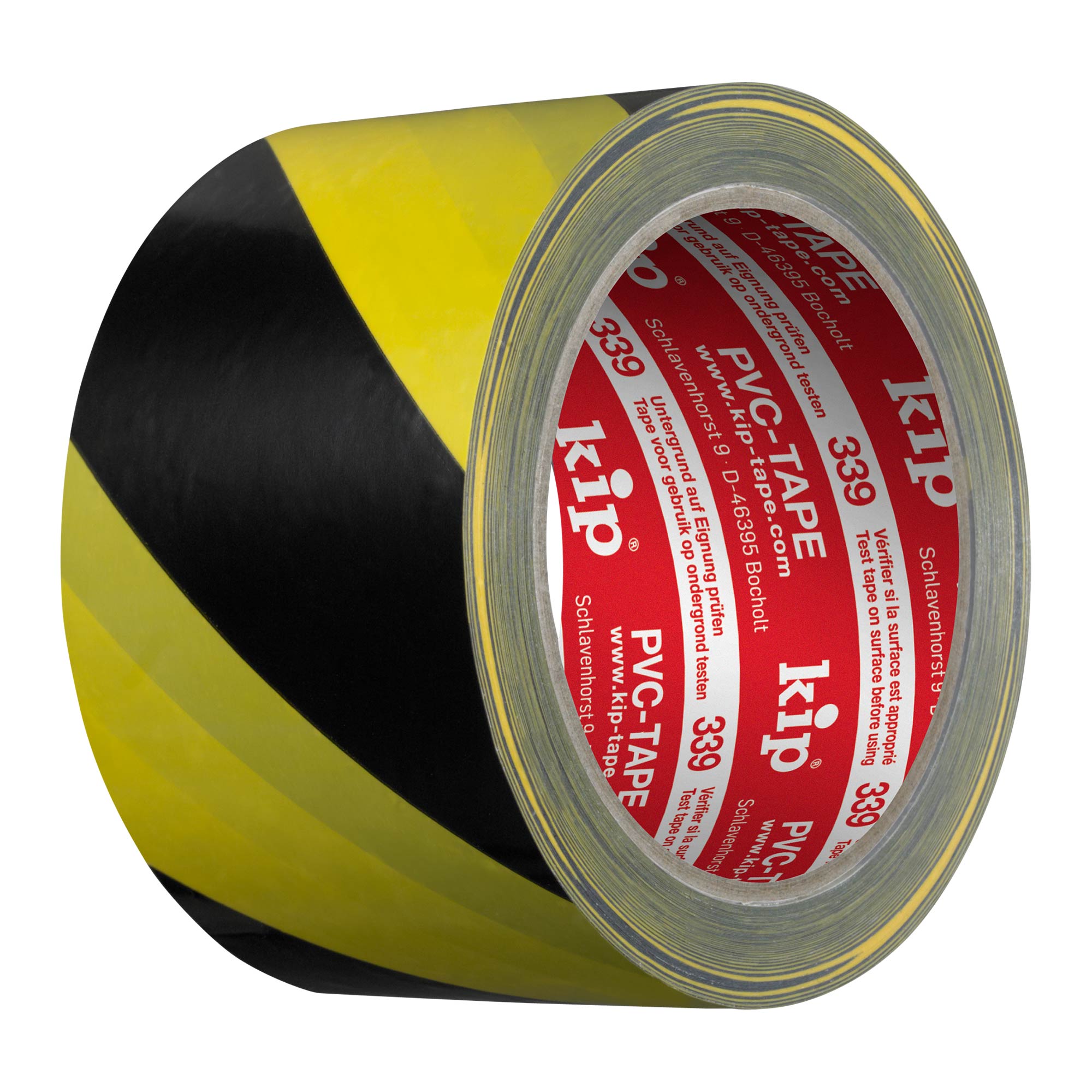 Kip PVC-Warnband gelb/schwarz 170 μ 50 mm x 33 m